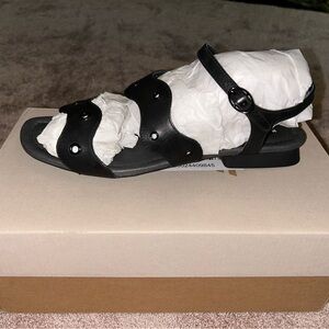 Black leather Camper sandals. Sz 10. BRAND NEW NEVER WORN